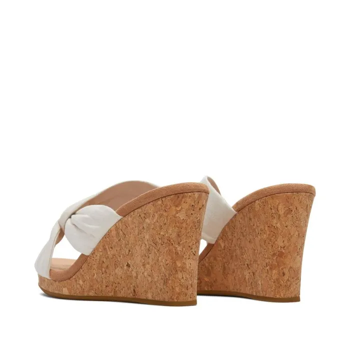 Toms Heels and Wedges Serena Cork Wedge Sandal Natural Microfiber 8211 Women Toms Heels and Wedges Serena Cork Wedge Sandal Natural Microfiber 8211 Women