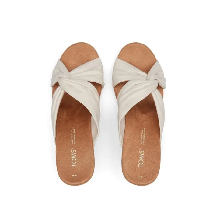 Toms Heels and Wedges Serena Cork Wedge Sandal Natural Microfiber 8211 Women Toms Heels and Wedges Serena Cork Wedge Sandal Natural Microfiber 8211 Women