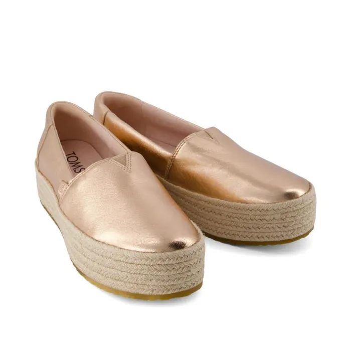 Toms Slip Ons Valencia Platform Espadrille Rose Gold Metallic Nappa Leather 8211 Women Toms Slip Ons Valencia Platform Espadrille Rose Gold Metallic Nappa Leather 8211 Women