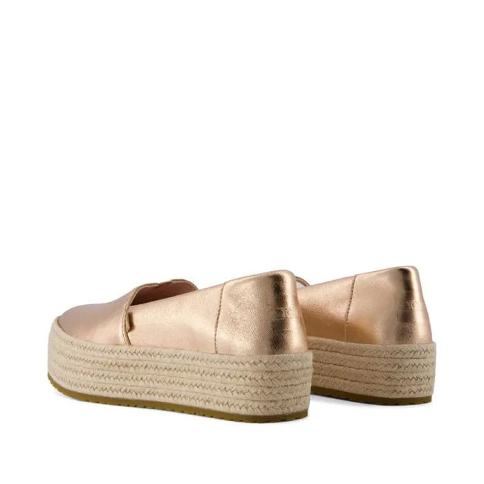 Toms Slip Ons Valencia Platform Espadrille Rose Gold Metallic Nappa Leather 8211 Women Toms Slip Ons Valencia Platform Espadrille Rose Gold Metallic Nappa Leather 8211 Women