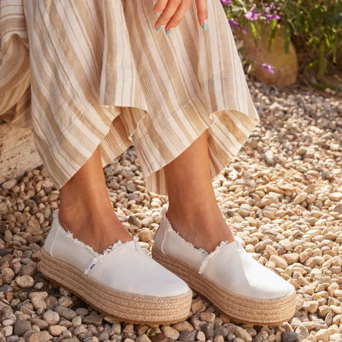 Toms Slip Ons Valencia Platform Espadrille White Canvas 8211 Women Toms Slip Ons Valencia Platform Espadrille White Canvas 8211 Women
