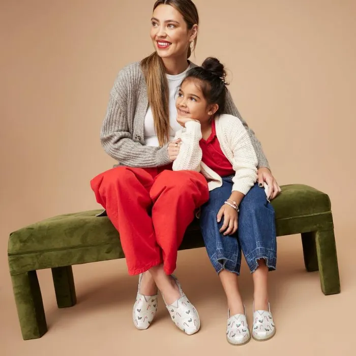 Toms TOMS Classics Alpargata Cloudbound Cozy Silver Shimmer Embroidered Candy Canes 8211 Women Toms TOMS Classics Alpargata Cloudbound Cozy Silver Shimmer Embroidered Candy Canes 8211 Women