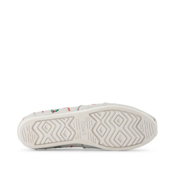 Toms TOMS Classics Alpargata Cloudbound Cozy Silver Shimmer Embroidered Candy Canes 8211 Women Toms TOMS Classics Alpargata Cloudbound Cozy Silver Shimmer Embroidered Candy Canes 8211 Women