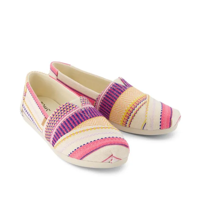Toms TOMS Classics Alpargata Cloudbound Fuchsia Sunset Woven Stripes 8211 Women Toms TOMS Classics Alpargata Cloudbound Fuchsia Sunset Woven Stripes 8211 Women