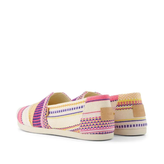 Toms TOMS Classics Alpargata Cloudbound Fuchsia Sunset Woven Stripes 8211 Women Toms TOMS Classics Alpargata Cloudbound Fuchsia Sunset Woven Stripes 8211 Women