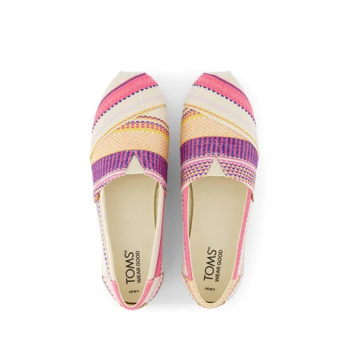 Toms TOMS Classics Alpargata Cloudbound Fuchsia Sunset Woven Stripes 8211 Women Toms TOMS Classics Alpargata Cloudbound Fuchsia Sunset Woven Stripes 8211 Women