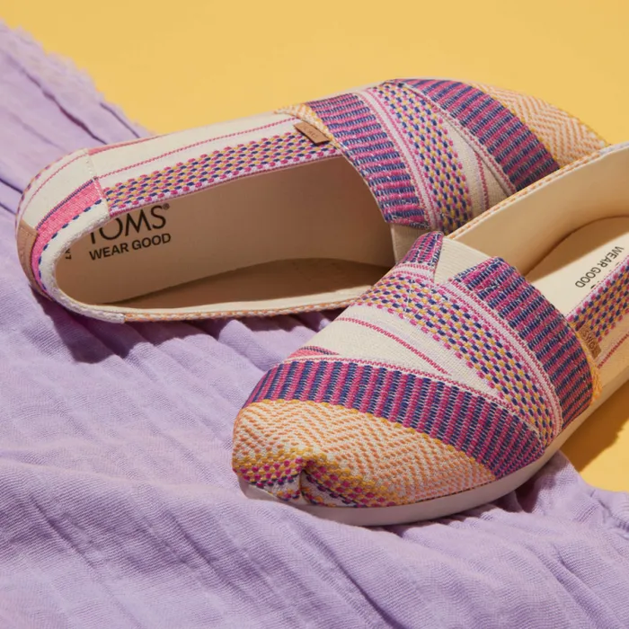 Toms TOMS Classics Alpargata Cloudbound Fuchsia Sunset Woven Stripes 8211 Women Toms TOMS Classics Alpargata Cloudbound Fuchsia Sunset Woven Stripes 8211 Women