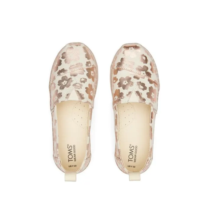 Toms TOMS Classics Alpargata Kids Shoe Ojai Foil Floral 8211 KidsWomen Toms TOMS Classics Alpargata Kids Shoe Ojai Foil Floral 8211 KidsWomen