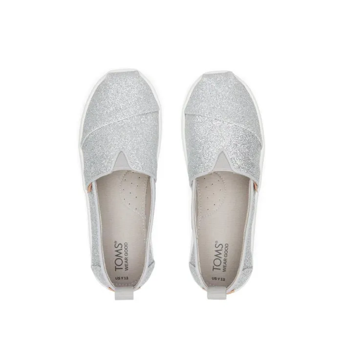 Toms TOMS Classics Alpargata Kids Shoe Silver Glimmer 8211 WomenKids