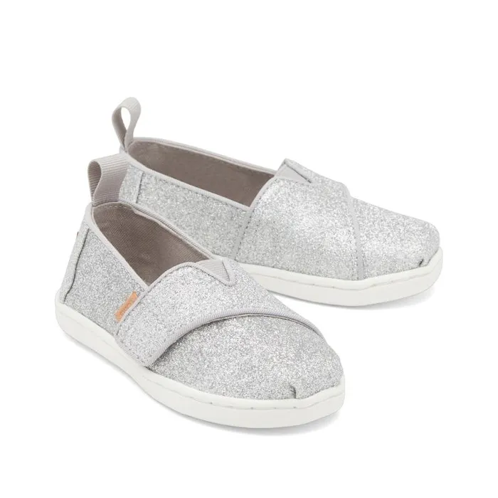 Toms TOMS Classics Alpargata Toddler Shoe Silver Glitter 8211 KidsWomen