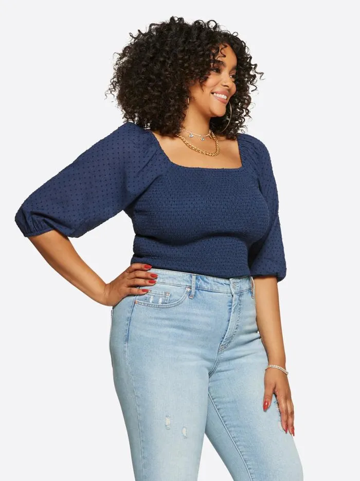 Tops Clothing Jessica Simpson Katiya Top In Dress Blues