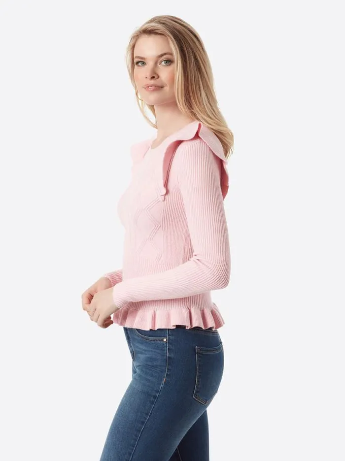 Tops Clothing Jessica Simpson Skye Sweater In Bridal Rose