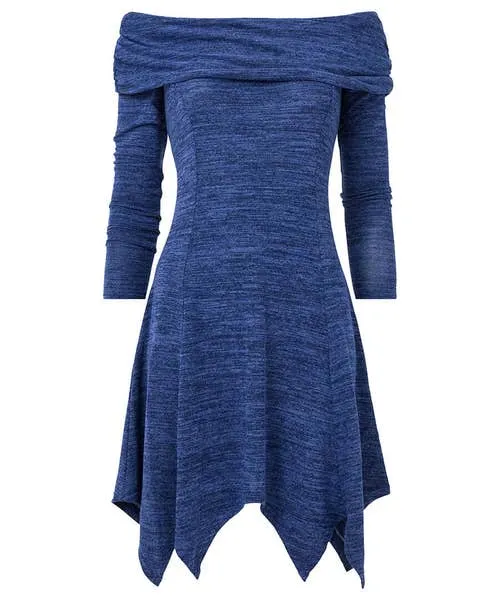 Tops Tunics and Blouses Apparel Maisie Jersey Bardot Tunic Blue Joebrowns