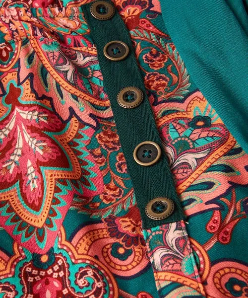 Tops Tunics and Blouses Joebrowns Apparel Statement Printed Jersey Tunic Green