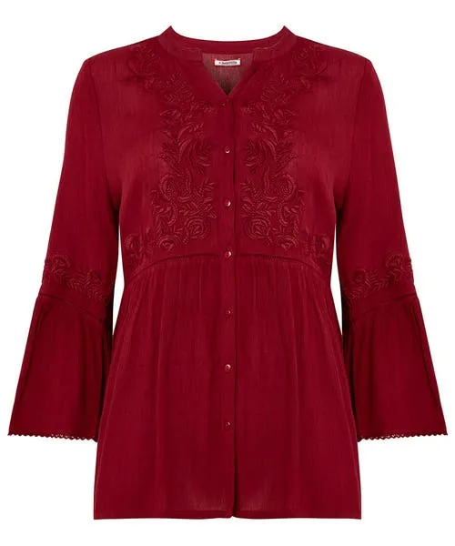 Tops Tunics and Blouses Joebrowns Apparel Truly Remarkable Embroidered Blouse Berry Tops Tunics and Blouses Joebrowns Apparel Truly Remarkable Embroidered Blouse Berry