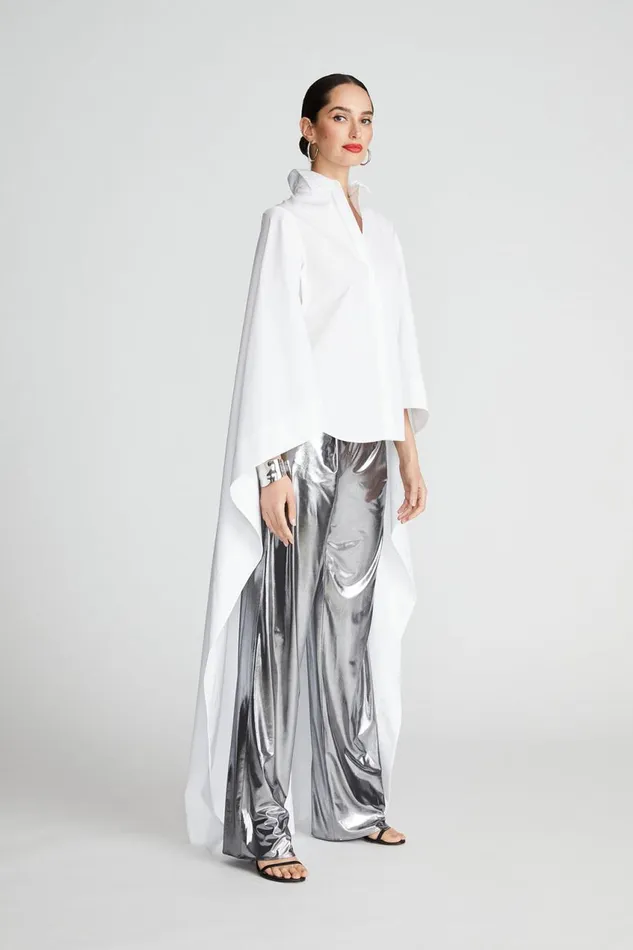 Tops Women Halston Cole Shirt In Poplin White