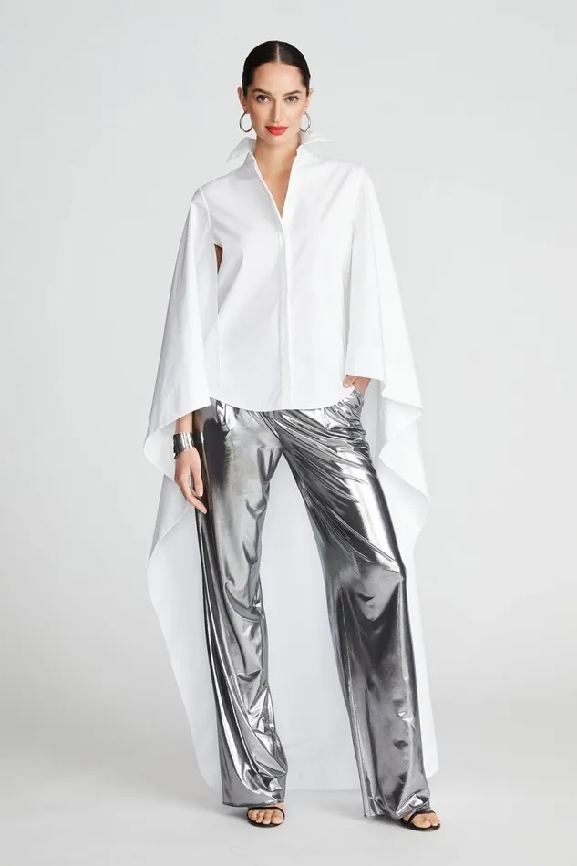 Tops Women Halston Cole Shirt In Poplin White