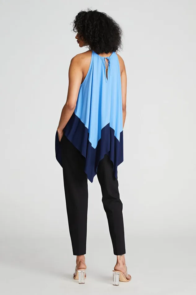 Tops Women Halston Kavita Top In Crepe De Chine Medium Blue