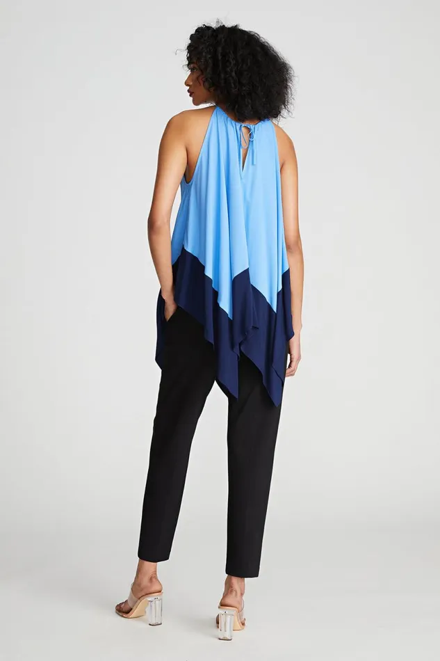 Tops Women Halston Kavita Top In Crepe De Chine Medium Blue