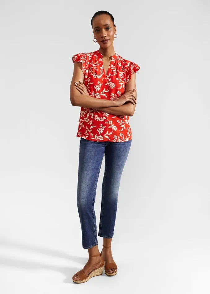 Tops Women HOBBS Cleo Top Red Buttercream