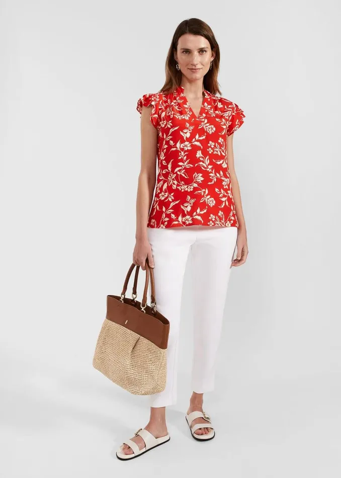 Tops Women HOBBS Cleo Top Red Buttercream