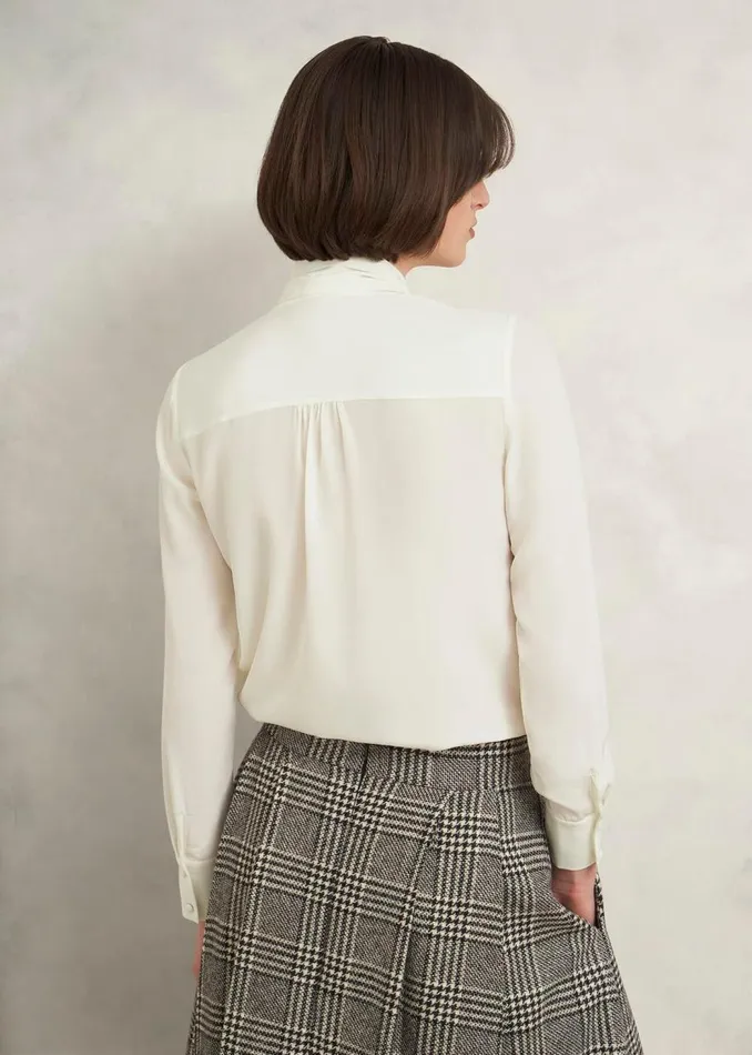 Tops Women HOBBS Mimi Silk Blouse Ivory