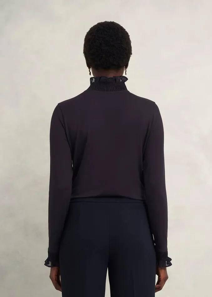 Tops Women HOBBS Sera Frill Top Hobbs Navy