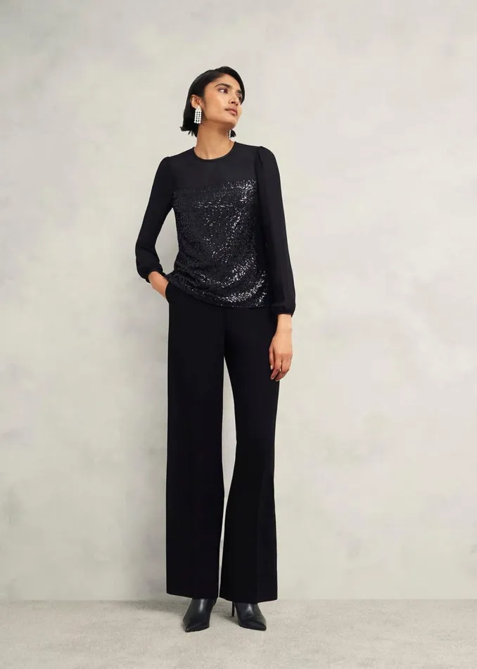 Tops Women HOBBS Zariah Sequin Top Black
