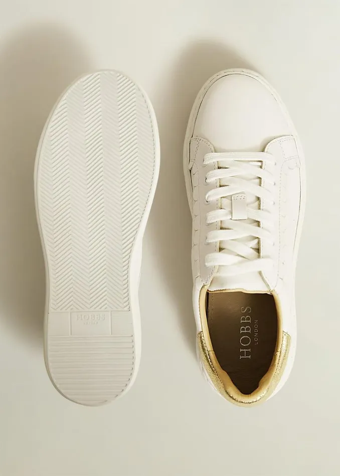 Trainers Women HOBBS Dannie Leather Trainers White