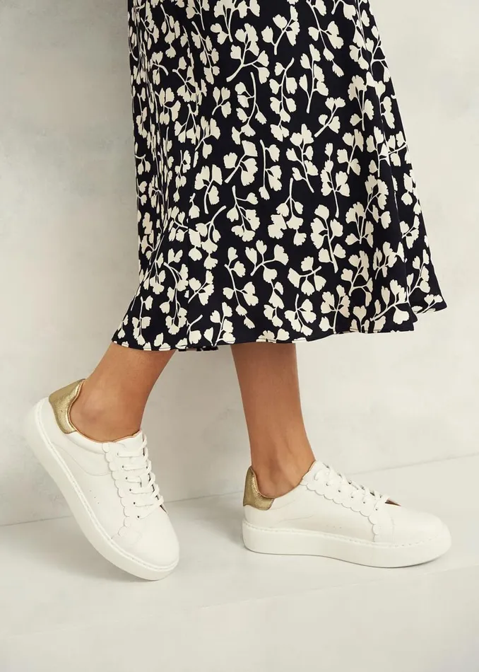 Trainers Women HOBBS Dannie Leather Trainers White