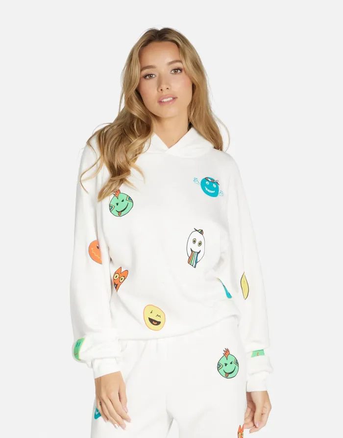 Trina Comic Emojis Milk Women039s Lauren Moshi Hoodies