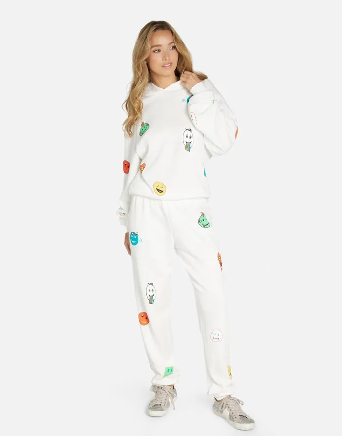 Trina Comic Emojis Milk Women039s Lauren Moshi Hoodies