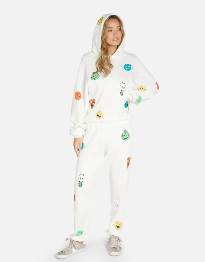 Trina Comic Emojis Milk Women039s Lauren Moshi Hoodies
