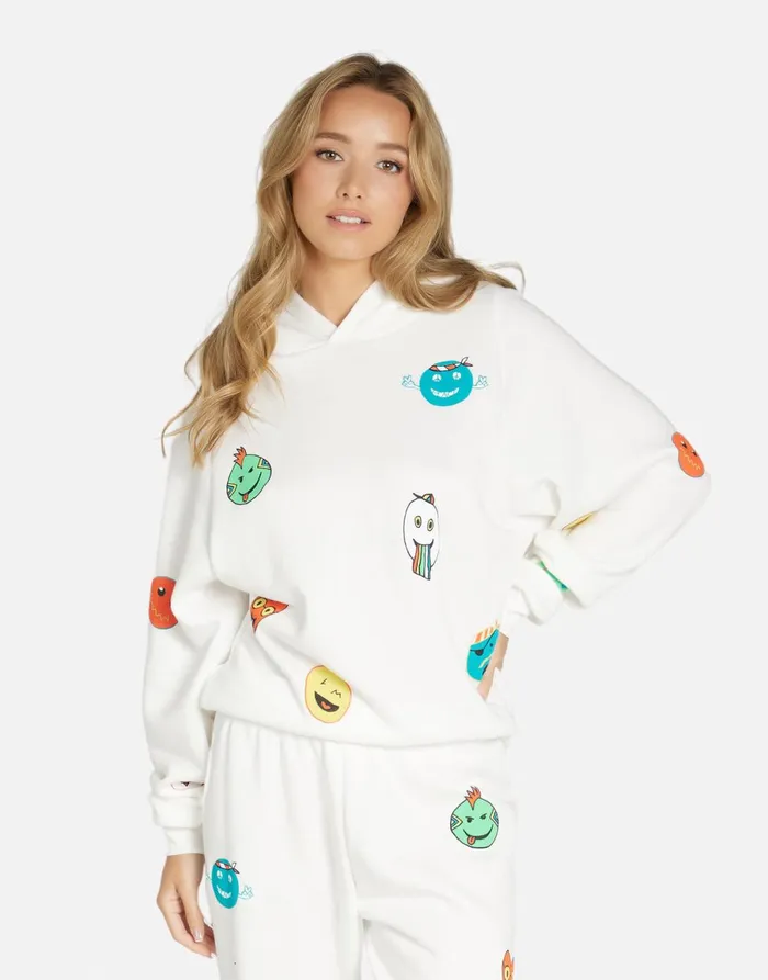 Trina Comic Emojis Milk Women039s Lauren Moshi Hoodies