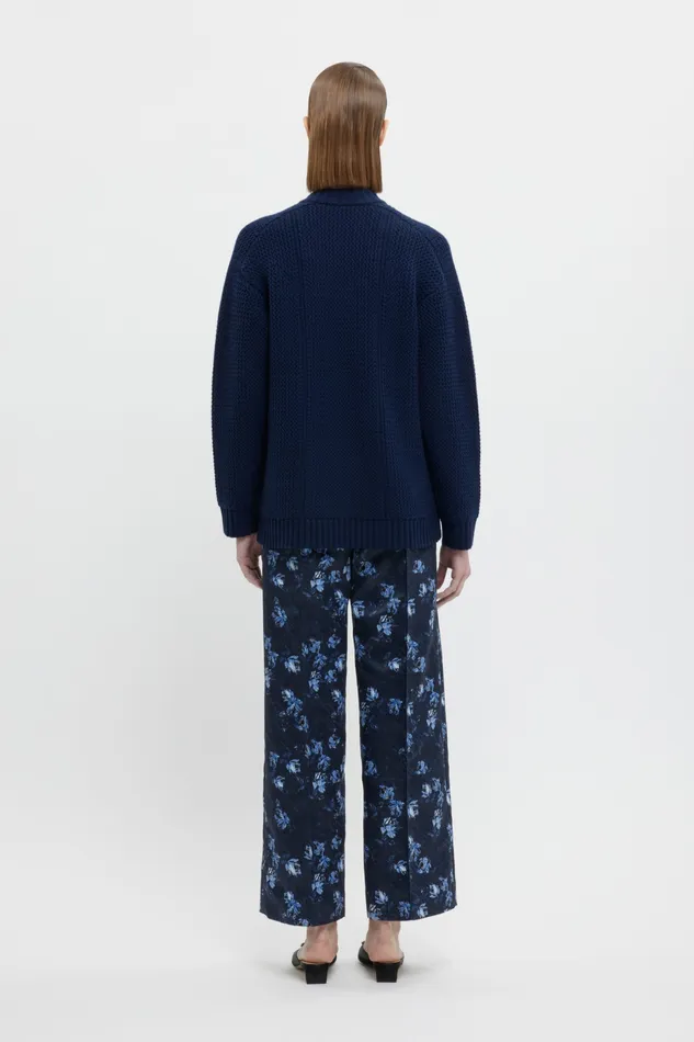 Trousers Emilia Wickstead Women Daffy Trousers In Ditsy Rose On Navy Taffeta Faille Trousers Emilia Wickstead Women Daffy Trousers In Ditsy Rose On Navy Taffeta Faille