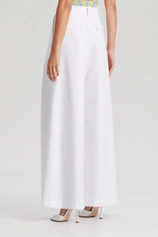 Trousers PLEAT DRAPE LEG TROUSER OPTICALWHITE 8211 Scanlan Theodore Women