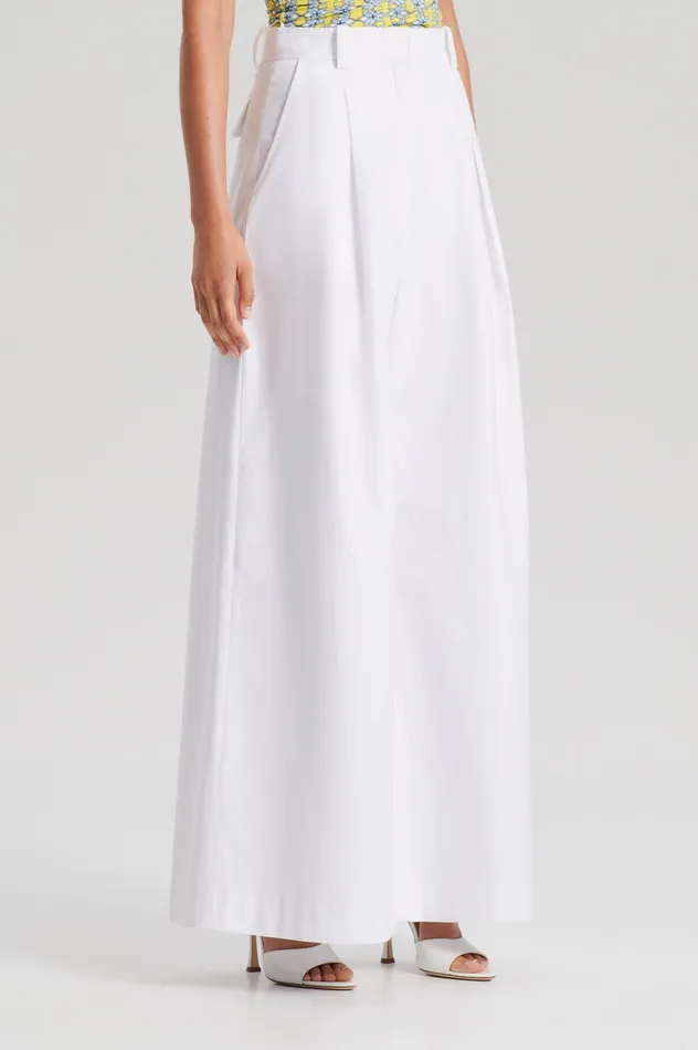 Trousers PLEAT DRAPE LEG TROUSER OPTICALWHITE 8211 Scanlan Theodore Women