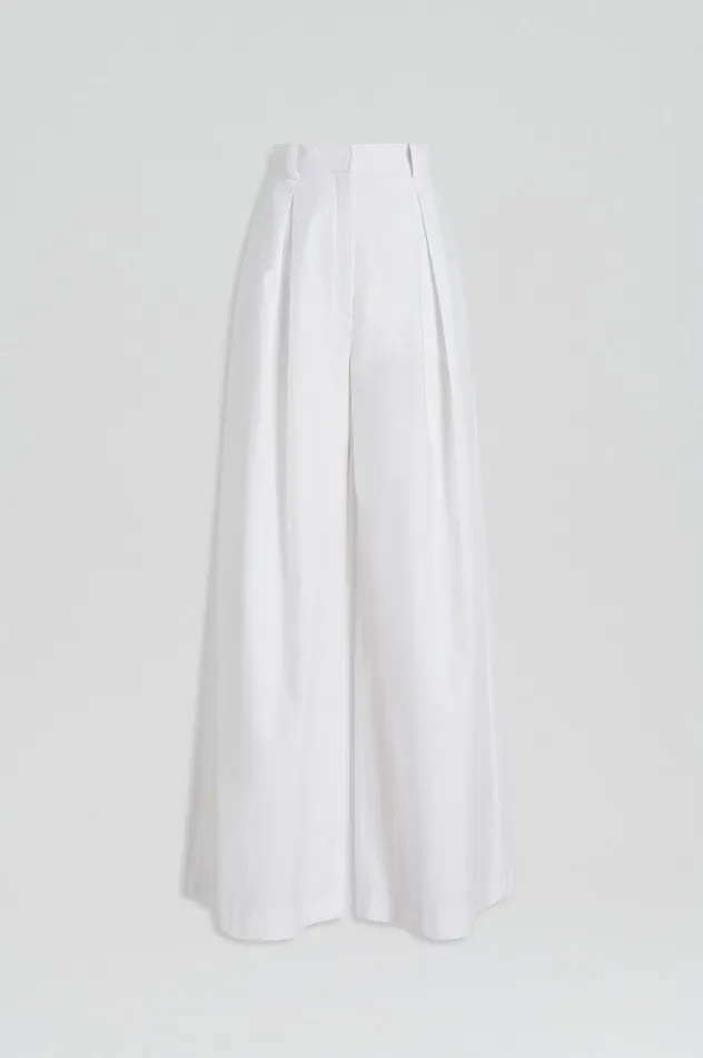Trousers PLEAT DRAPE LEG TROUSER OPTICALWHITE 8211 Scanlan Theodore Women