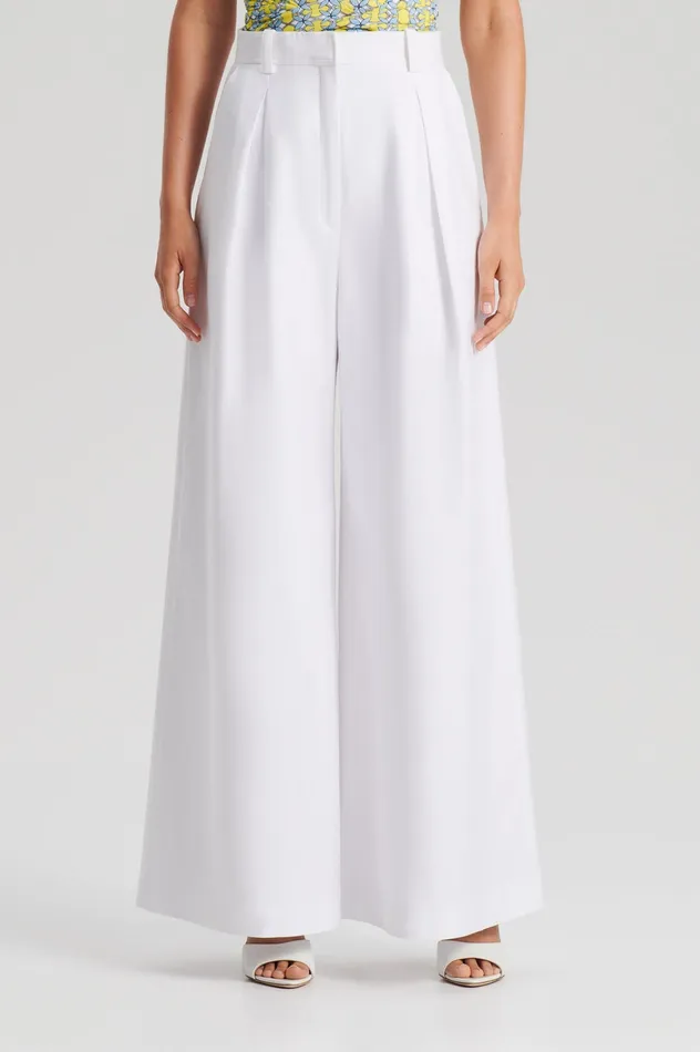 Trousers PLEAT DRAPE LEG TROUSER OPTICALWHITE 8211 Scanlan Theodore Women