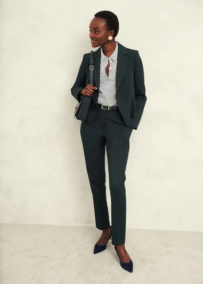 Trousers Women HOBBS Linda Tapered Trousers Deep Pine Green