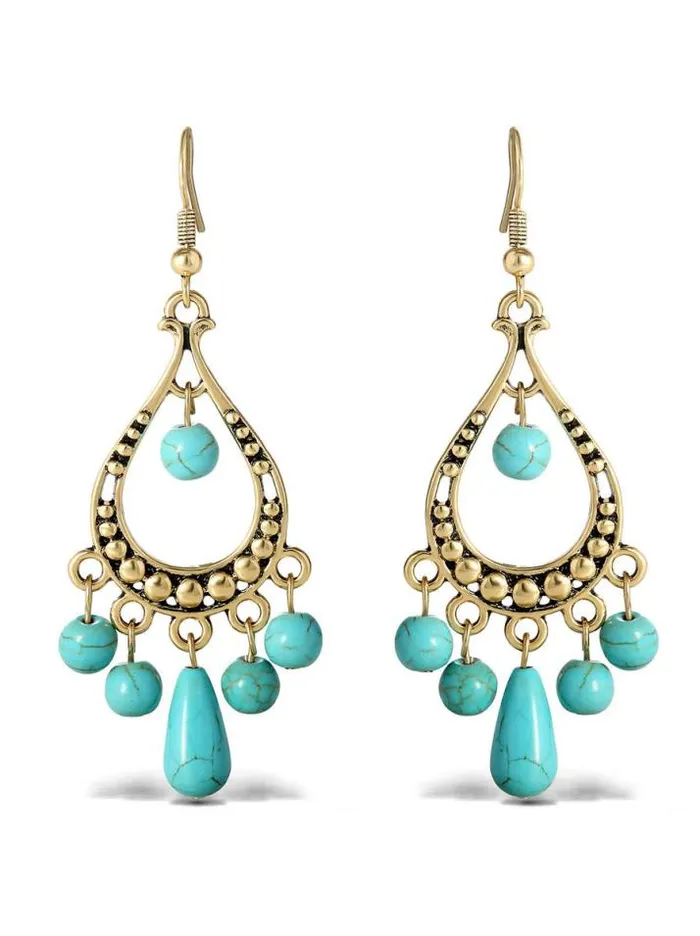 Turquoise Collection Accessories Jessica Simpson Turquoise Bead Chandelier Earrings