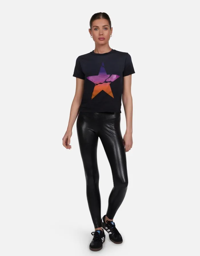 Ursula Ombre Cracked Star Jet Black Ombre Women039s Lauren Moshi Short Sleeve