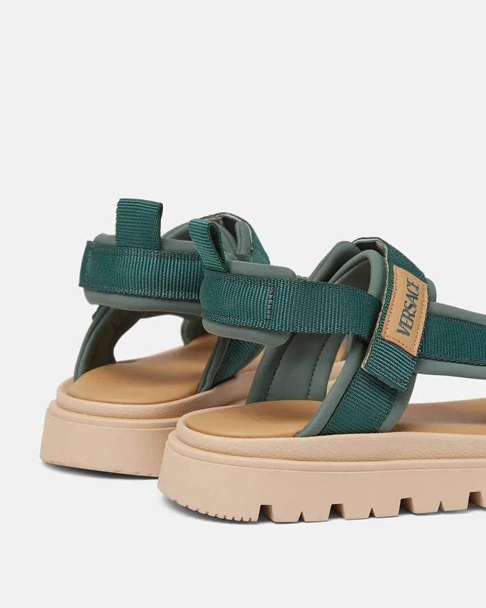 Versace Bags and Accessories Kids Logo Sandals Green