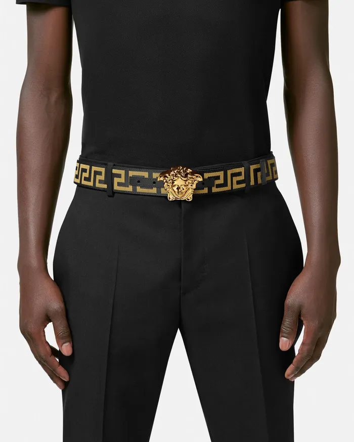 Versace Belts Men Greca La Medusa Belt 4 Cm Blackgold