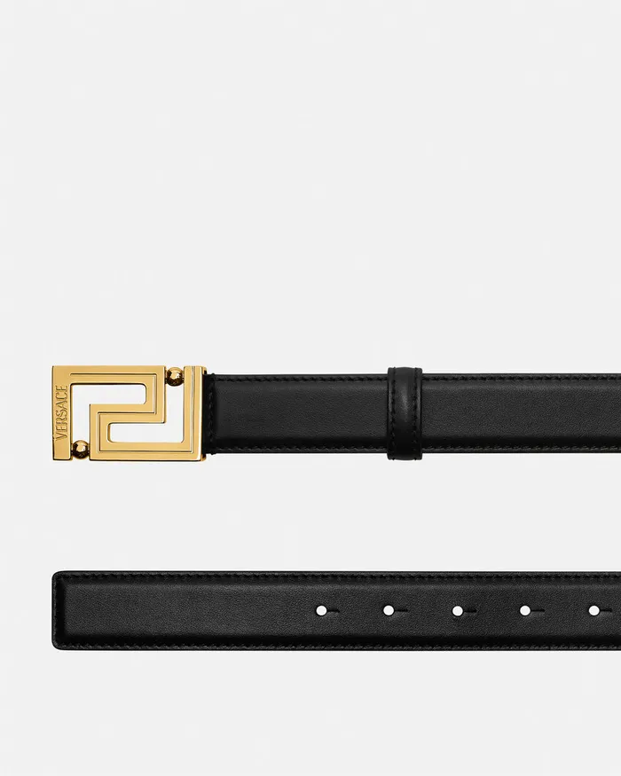 Versace Belts Men Greca Leather Belt 3 Cm Blackgold