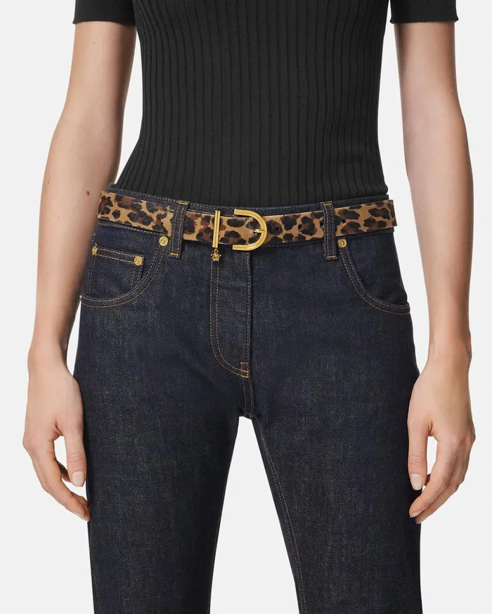 Versace Belts Women Leopard Medusa 03995 Belt 12034 Animalier
