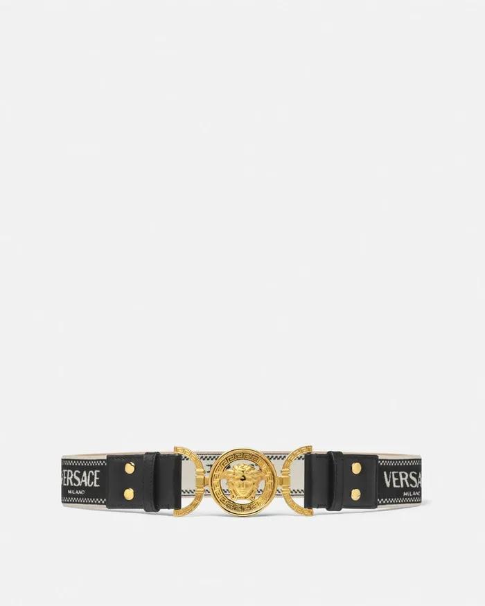 Versace Belts Women Medusa 03995 Jacquard Belt 16034 4 Cm Blackgold