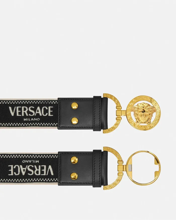 Versace Belts Women Medusa 03995 Jacquard Belt 16034 4 Cm Blackgold