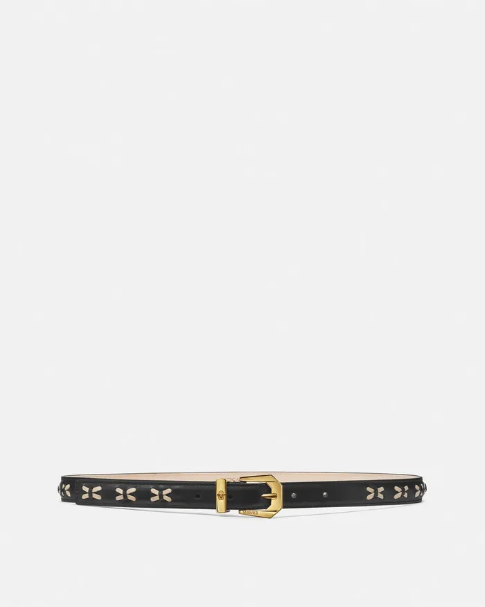 Versace Belts Women Medusa Heritage Leather Belt 2 Cm Blackgold