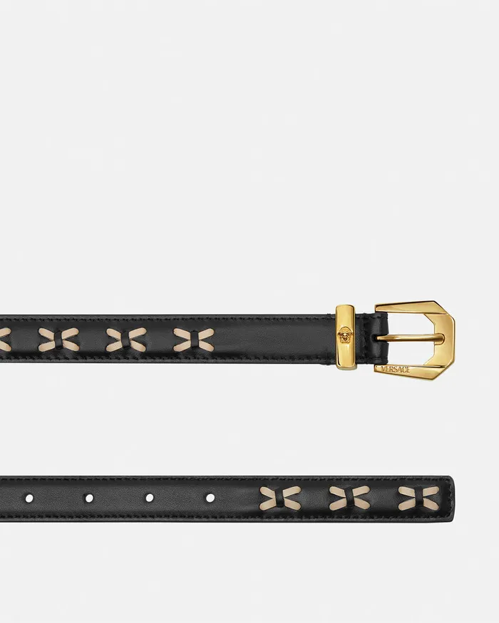 Versace Belts Women Medusa Heritage Leather Belt 2 Cm Blackgold